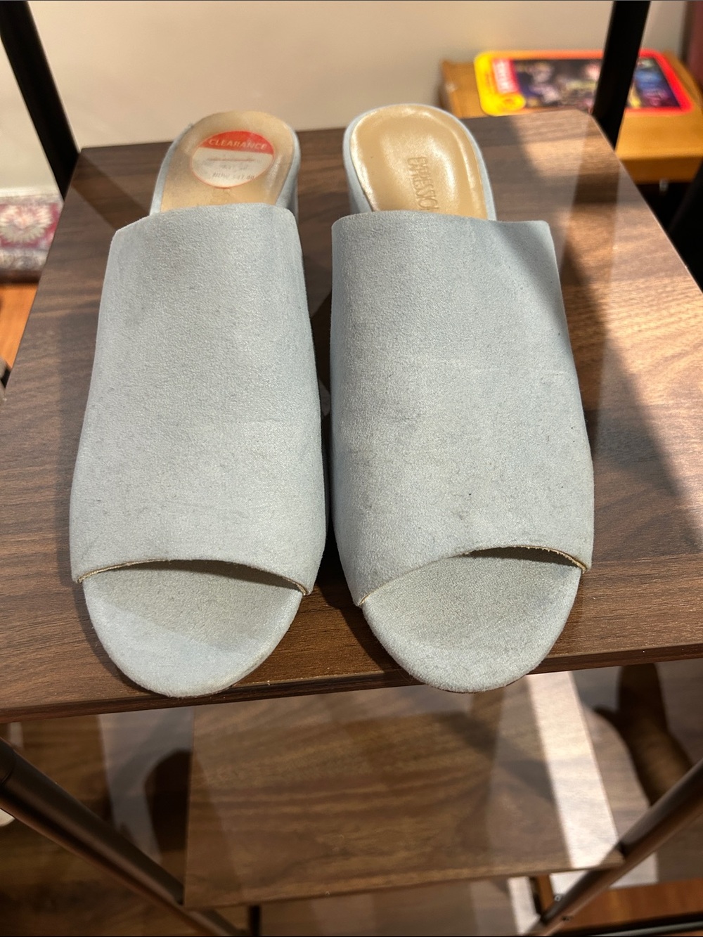 Urban Expressions Light Gray Open-Toe Slide Mules